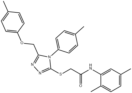 N-(2,5-dimethylphenyl)-2-[[5-[(4-methylphenoxy)methyl]-4-(4-methylphenyl)-1,2,4-triazol-3-yl]sulfanyl]acetamide Structural