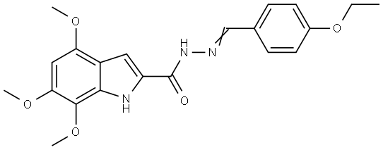 N-[(E)-(4-ethoxyphenyl)methylideneamino]-4,6,7-trimethoxy-1H-indole-2-carboxamide Structural