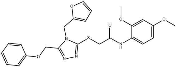 N-(2,4-dimethoxyphenyl)-2-[[4-(furan-2-ylmethyl)-5-(phenoxymethyl)-1,2,4-triazol-3-yl]sulfanyl]acetamide Structural