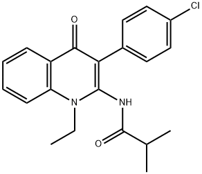 N-[3-(4-chlorophenyl)-1-ethyl-4-oxoquinolin-2-yl]-2-methylpropanamide Structural