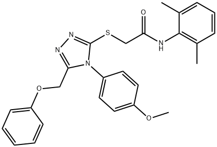 N-(2,6-dimethylphenyl)-2-[[4-(4-methoxyphenyl)-5-(phenoxymethyl)-1,2,4-triazol-3-yl]sulfanyl]acetamide Structural