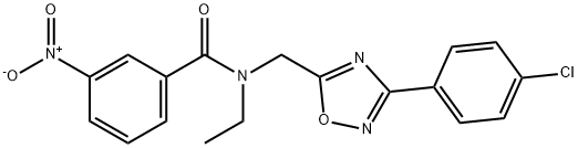 N-[[3-(4-chlorophenyl)-1,2,4-oxadiazol-5-yl]methyl]-N-ethyl-3-nitrobenzamide Structural