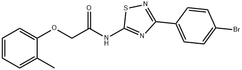 N-[3-(4-bromophenyl)-1,2,4-thiadiazol-5-yl]-2-(2-methylphenoxy)acetamide Structural