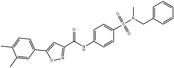 N-[4-[benzyl(methyl)sulfamoyl]phenyl]-5-(3,4-dimethylphenyl)-1,2-oxazole-3-carboxamide Structural