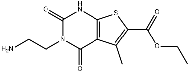 ethyl 3-(2-aminoethyl)-5-methyl-2,4-dioxo-1H-thieno[2,3-d]pyrimidine-6-carboxylate Structural