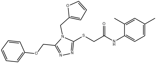 N-(2,4-dimethylphenyl)-2-[[4-(furan-2-ylmethyl)-5-(phenoxymethyl)-1,2,4-triazol-3-yl]sulfanyl]acetamide Structural