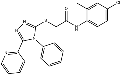N-(4-chloro-2-methylphenyl)-2-[(4-phenyl-5-pyridin-2-yl-1,2,4-triazol-3-yl)sulfanyl]acetamide Structural