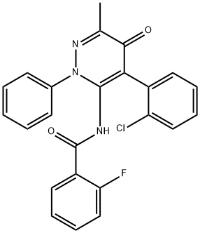 N-[4-(2-chlorophenyl)-6-methyl-5-oxo-2-phenylpyridazin-3-yl]-2-fluorobenzamide Structural
