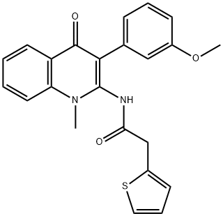 N-[3-(3-methoxyphenyl)-1-methyl-4-oxoquinolin-2-yl]-2-thiophen-2-ylacetamide Structural