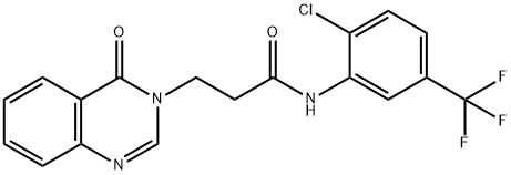 N-[2-chloro-5-(trifluoromethyl)phenyl]-3-(4-oxoquinazolin-3-yl)propanamide Structural
