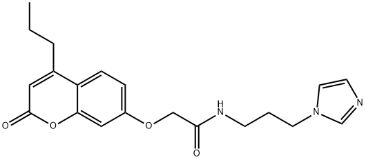 N-(3-imidazol-1-ylpropyl)-2-(2-oxo-4-propylchromen-7-yl)oxyacetamide Structural