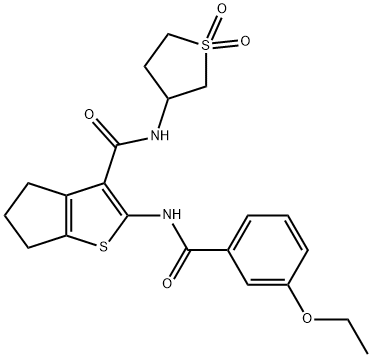 N-(1,1-dioxothiolan-3-yl)-2-[(3-ethoxybenzoyl)amino]-5,6-dihydro-4H-cyclopenta[b]thiophene-3-carboxamide Structural