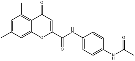 N-(4-acetamidophenyl)-5,7-dimethyl-4-oxochromene-2-carboxamide Structural