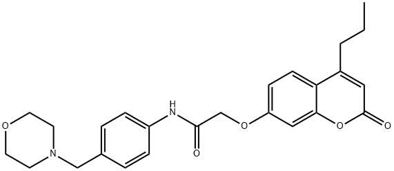 N-[4-(morpholin-4-ylmethyl)phenyl]-2-(2-oxo-4-propylchromen-7-yl)oxyacetamide Structural