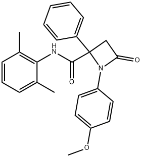 N-(2,6-dimethylphenyl)-1-(4-methoxyphenyl)-4-oxo-2-phenylazetidine-2-carboxamide Structural