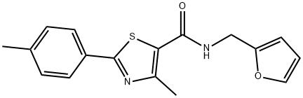 N-(furan-2-ylmethyl)-4-methyl-2-(4-methylphenyl)-1,3-thiazole-5-carboxamide Structural