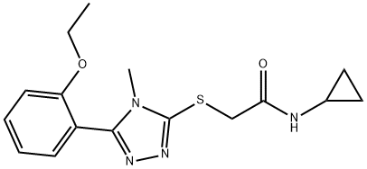 N-cyclopropyl-2-[[5-(2-ethoxyphenyl)-4-methyl-1,2,4-triazol-3-yl]sulfanyl]acetamide Structural