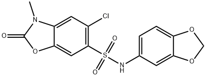 N-(1,3-benzodioxol-5-yl)-5-chloro-3-methyl-2-oxo-1,3-benzoxazole-6-sulfonamide Structural