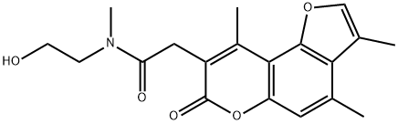 N-(2-hydroxyethyl)-N-methyl-2-(3,4,9-trimethyl-7-oxofuro[2,3-f]chromen-8-yl)acetamide Structural