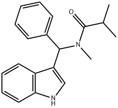 N-[1H-indol-3-yl(phenyl)methyl]-N,2-dimethylpropanamide Structural