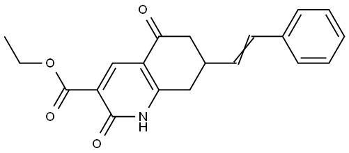 ethyl 2,5-dioxo-7-[(E)-2-phenylethenyl]-1,6,7,8-tetrahydroquinoline-3-carboxylate Structural