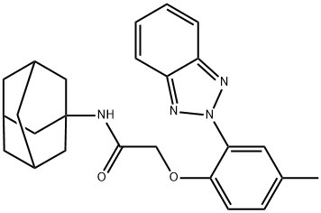 N-(1-adamantyl)-2-[2-(benzotriazol-2-yl)-4-methylphenoxy]acetamide Structural