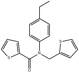 N-(4-ethylphenyl)-N-(thiophen-2-ylmethyl)thiophene-2-carboxamide Structural