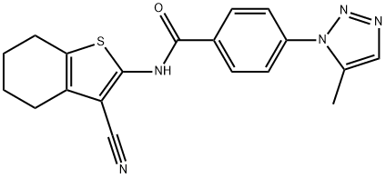 N-(3-cyano-4,5,6,7-tetrahydro-1-benzothiophen-2-yl)-4-(5-methyltriazol-1-yl)benzamide Structural