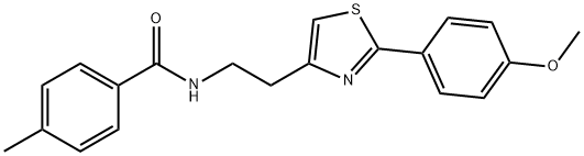 N-[2-[2-(4-methoxyphenyl)-1,3-thiazol-4-yl]ethyl]-4-methylbenzamide Structural