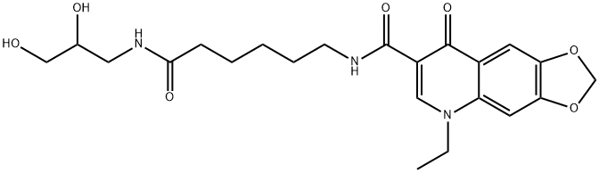 N-[6-(2,3-dihydroxypropylamino)-6-oxohexyl]-5-ethyl-8-oxo-[1,3]dioxolo[4,5-g]quinoline-7-carboxamide Structural
