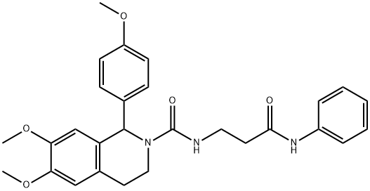 N-(3-anilino-3-oxopropyl)-6,7-dimethoxy-1-(4-methoxyphenyl)-3,4-dihydro-1H-isoquinoline-2-carboxamide Structural