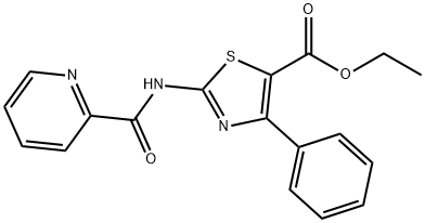 ethyl 4-phenyl-2-(pyridine-2-carbonylamino)-1,3-thiazole-5-carboxylate Structural
