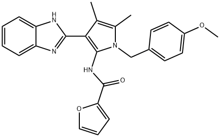 N-[3-(1H-benzimidazol-2-yl)-1-[(4-methoxyphenyl)methyl]-4,5-dimethylpyrrol-2-yl]furan-2-carboxamide Structural