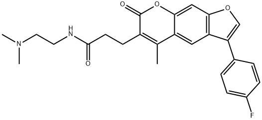 N-[2-(dimethylamino)ethyl]-3-[3-(4-fluorophenyl)-5-methyl-7-oxofuro[3,2-g]chromen-6-yl]propanamide Structural