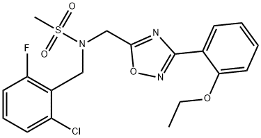 N-[(2-chloro-6-fluorophenyl)methyl]-N-[[3-(2-ethoxyphenyl)-1,2,4-oxadiazol-5-yl]methyl]methanesulfonamide Structural
