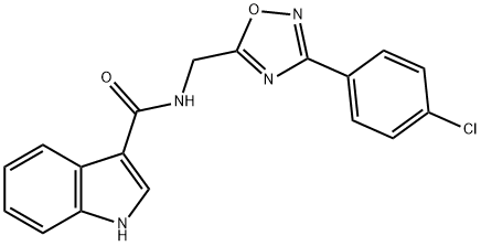 N-[[3-(4-chlorophenyl)-1,2,4-oxadiazol-5-yl]methyl]-1H-indole-3-carboxamide Structural