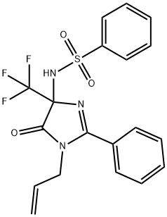 N-[5-oxo-2-phenyl-1-prop-2-enyl-4-(trifluoromethyl)imidazol-4-yl]benzenesulfonamide Structural