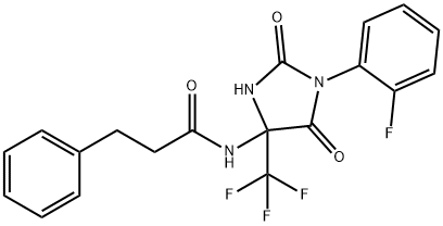 N-[1-(2-fluorophenyl)-2,5-dioxo-4-(trifluoromethyl)imidazolidin-4-yl]-3-phenylpropanamide Structural