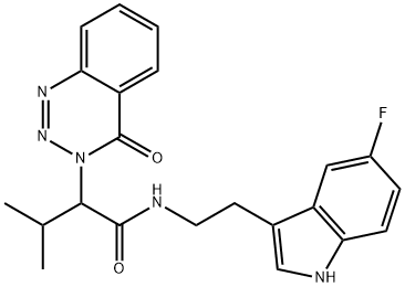 N-[2-(5-fluoro-1H-indol-3-yl)ethyl]-3-methyl-2-(4-oxo-1,2,3-benzotriazin-3-yl)butanamide Structural