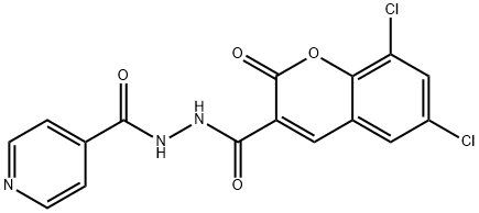 N'-(6,8-dichloro-2-oxochromene-3-carbonyl)pyridine-4-carbohydrazide Structural