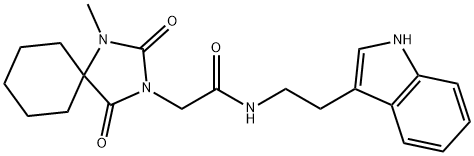 N-[2-(1H-indol-3-yl)ethyl]-2-(1-methyl-2,4-dioxo-1,3-diazaspiro[4.5]decan-3-yl)acetamide Structural