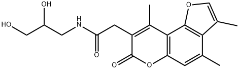 N-(2,3-dihydroxypropyl)-2-(3,4,9-trimethyl-7-oxofuro[2,3-f]chromen-8-yl)acetamide Structural