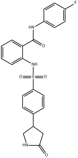 N-(4-fluorophenyl)-2-[[4-(5-oxopyrrolidin-3-yl)phenyl]sulfonylamino]benzamide Structural