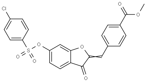 methyl 4-[(Z)-[6-(4-chlorophenyl)sulfonyloxy-3-oxo-1-benzofuran-2-ylidene]methyl]benzoate Structural