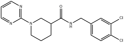 N-[(3,4-dichlorophenyl)methyl]-1-pyrimidin-2-ylpiperidine-3-carboxamide Structural