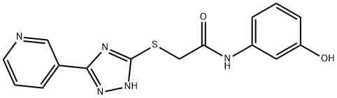 N-(3-hydroxyphenyl)-2-[(5-pyridin-3-yl-1H-1,2,4-triazol-3-yl)sulfanyl]acetamide Structural