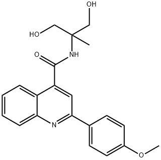 N-(1,3-dihydroxy-2-methylpropan-2-yl)-2-(4-methoxyphenyl)quinoline-4-carboxamide Structural