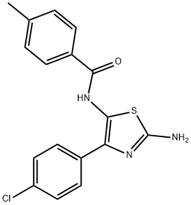 N-[2-amino-4-(4-chlorophenyl)-1,3-thiazol-5-yl]-4-methylbenzamide Structural