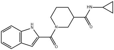 N-cyclopropyl-1-(1H-indole-2-carbonyl)piperidine-3-carboxamide Structural