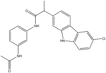 N-(3-acetamidophenyl)-2-(6-chloro-9H-carbazol-2-yl)propanamide Structural